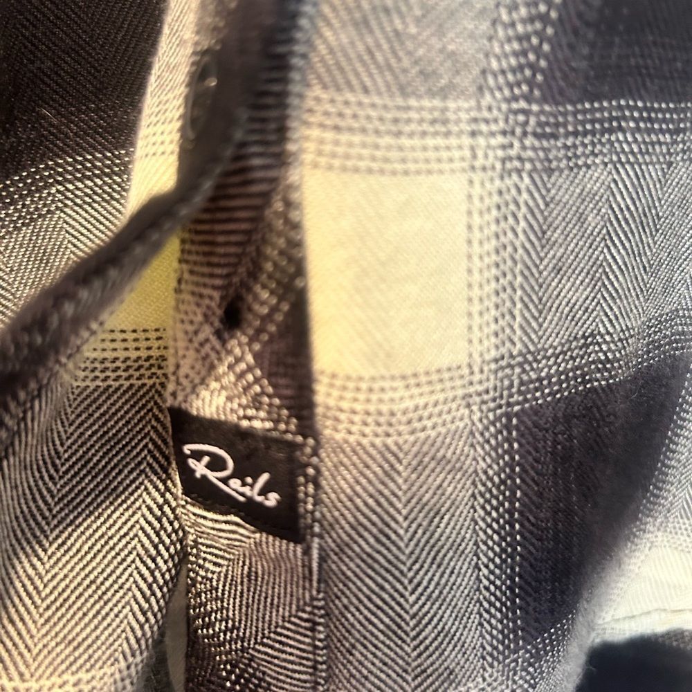 Nwot Rails Jackson Flannel Button Down In Black &… - image 3